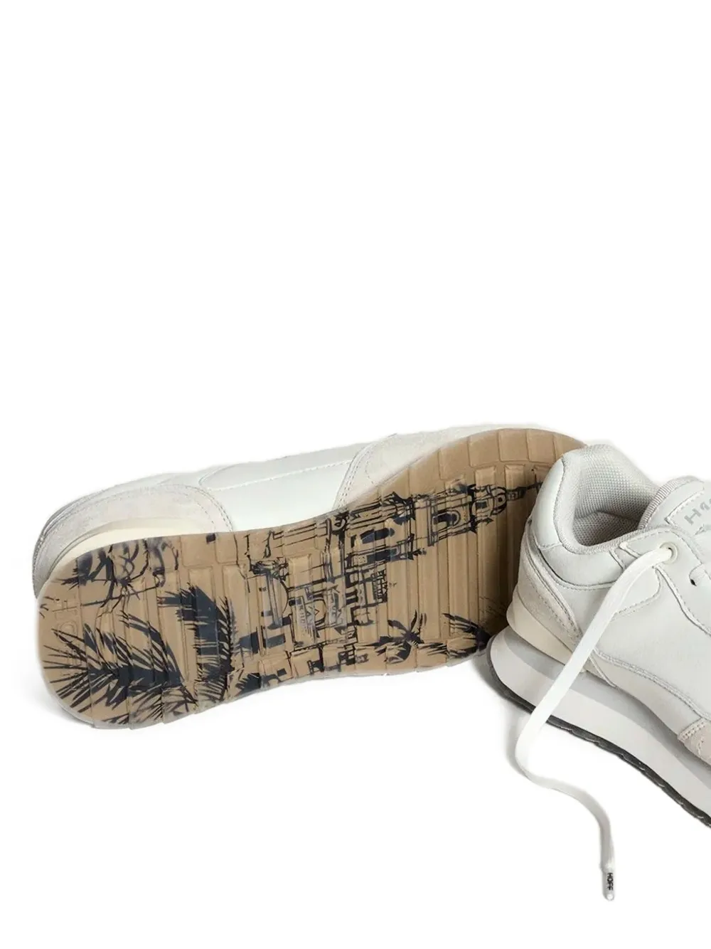 Hoff leather suede lace-up sneakers White