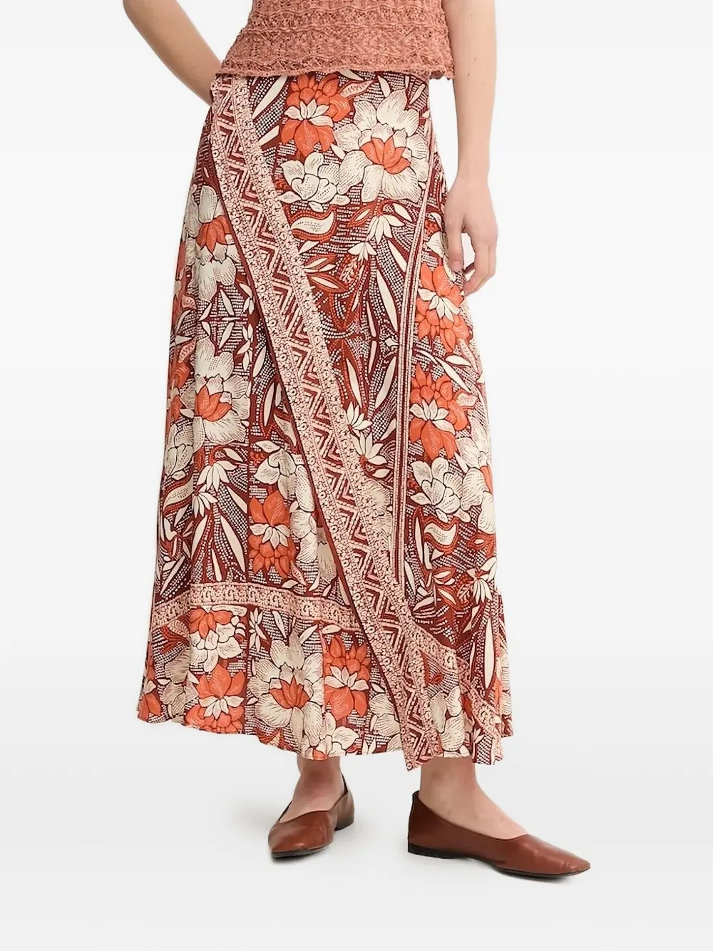 Hoss Intropia Raina floral-print wrap skirt - ブラウン Hoss Intropia Raina floral-print wrap skirt - ブラウン
