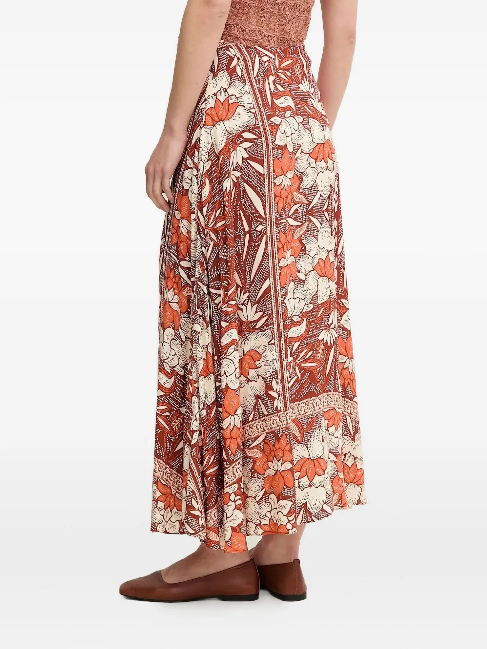 Hoss Intropia Raina wikkelrok met bloemenprint - Bruin