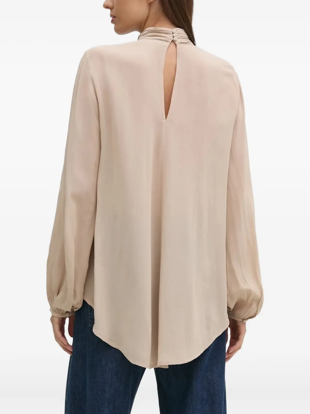 Hoss Intropia sequin-embellished mock-neck blouse - Beige