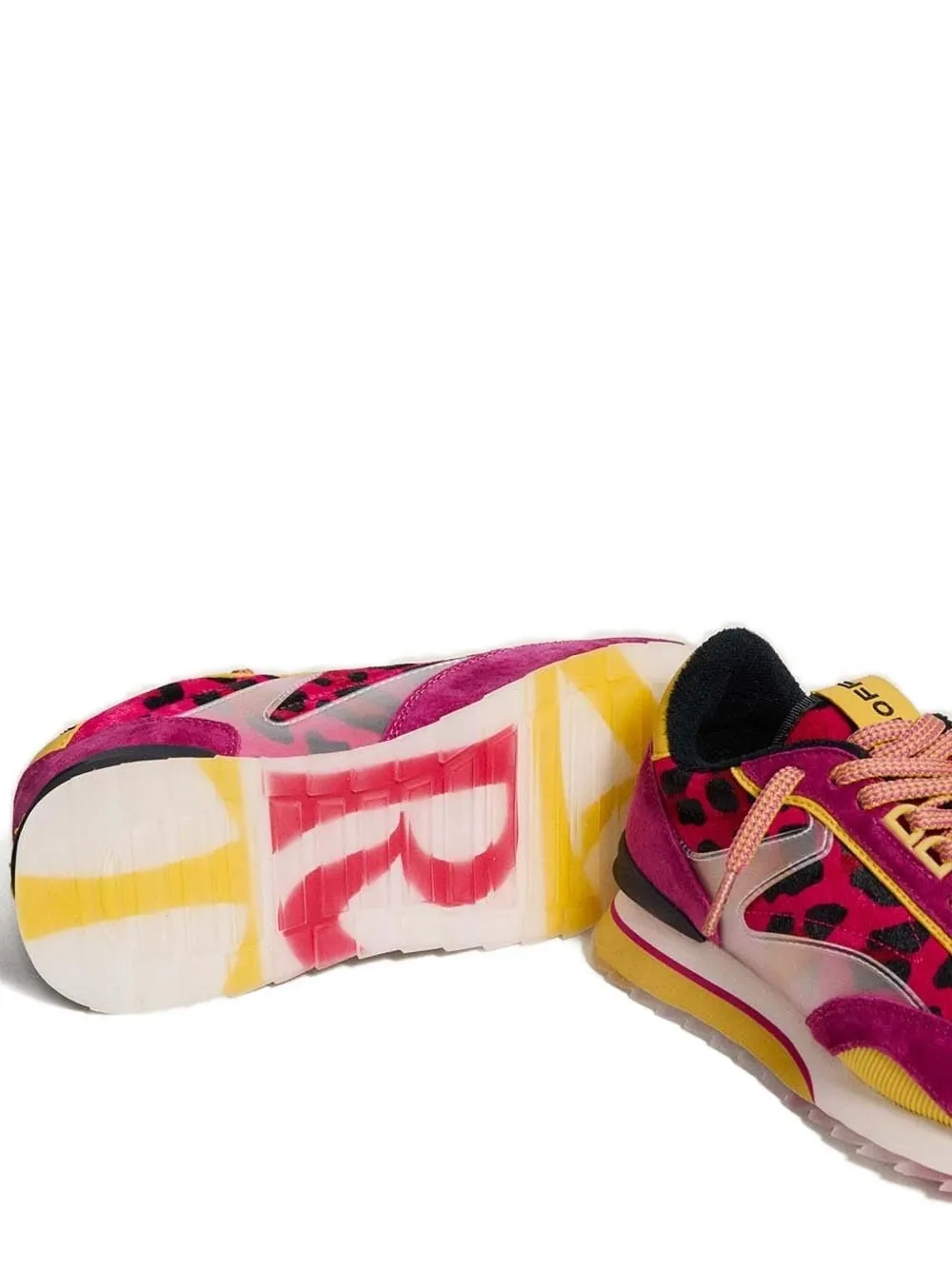 Hoff Lady Art leopard-print panelled sneakers Pink