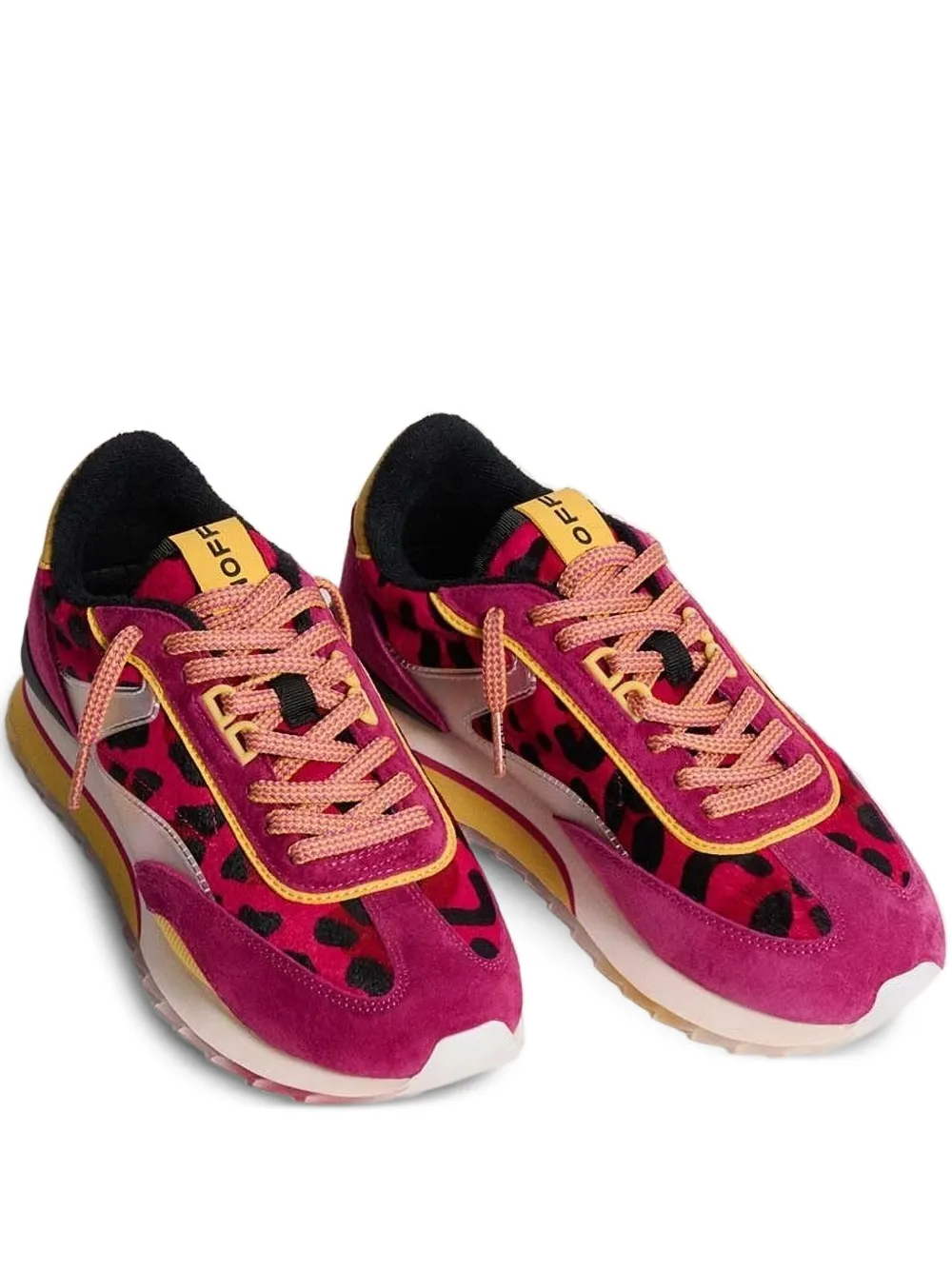 Hoff Lady Art leopard-print panelled sneakers Pink