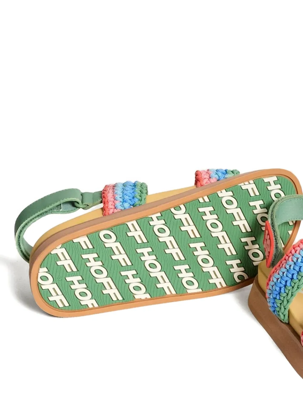 Hoff Sandalen met plateauzool en gebreid bandje Groen