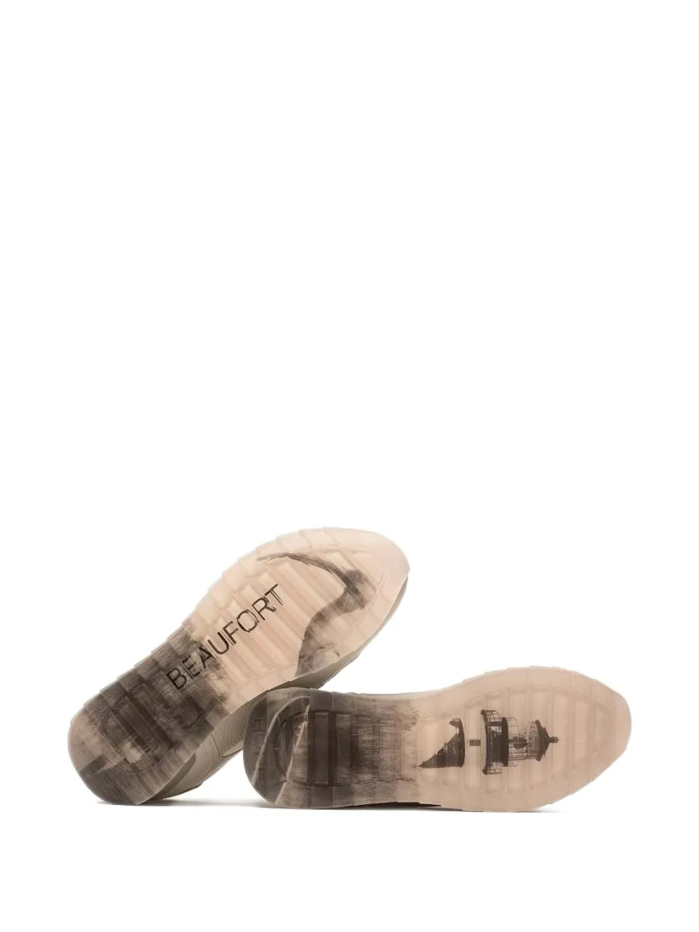 Hoff City Beaufort leren sneakers met vlakken Beige
