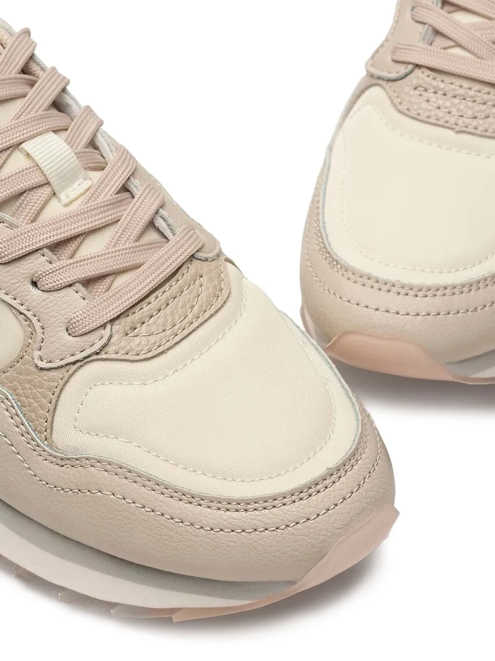 Hoff City Beaufort leren sneakers met vlakken - Beige