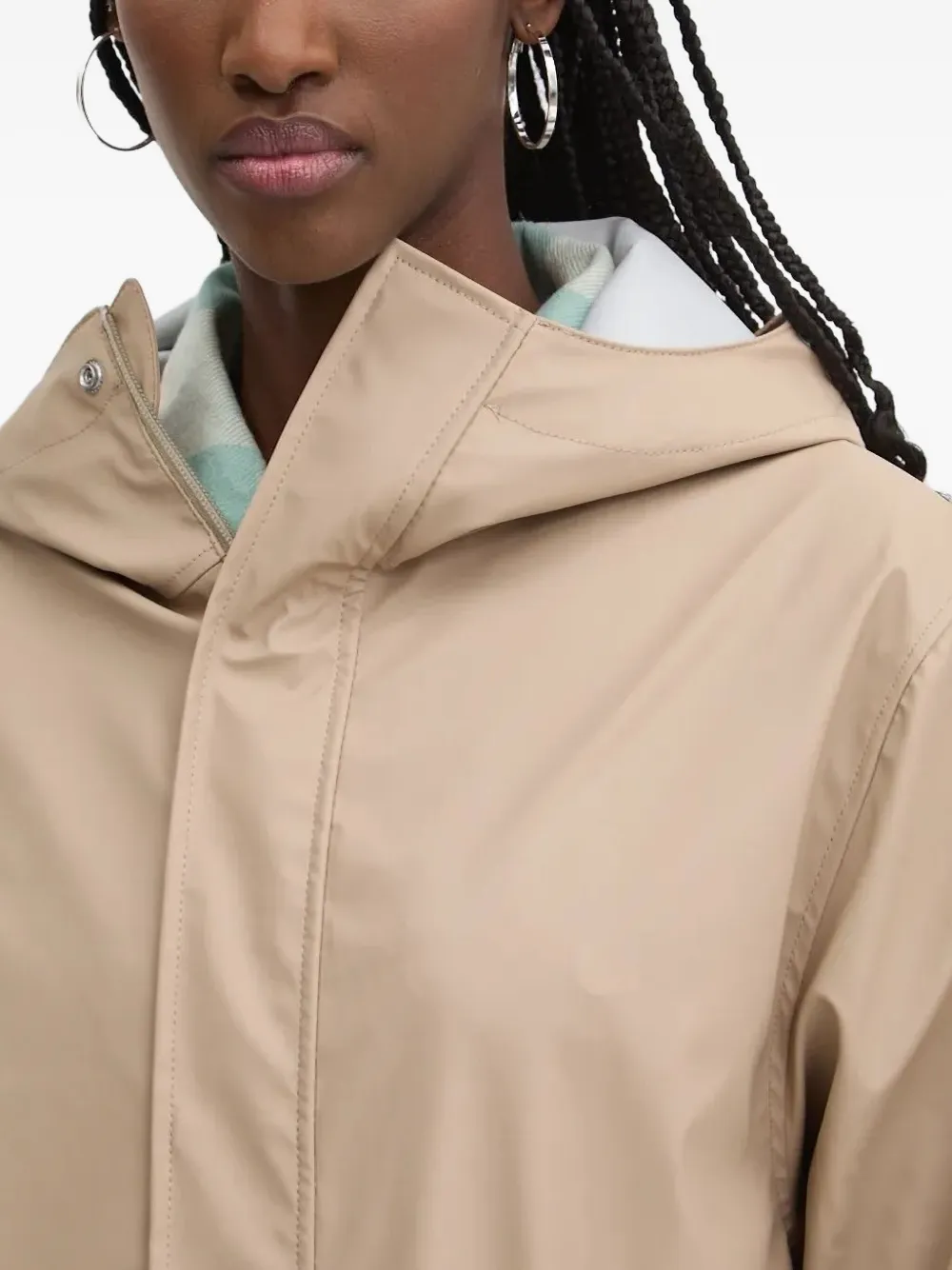 Herschel Supply Co Logo-patch Single-breasted Coat In Neutral