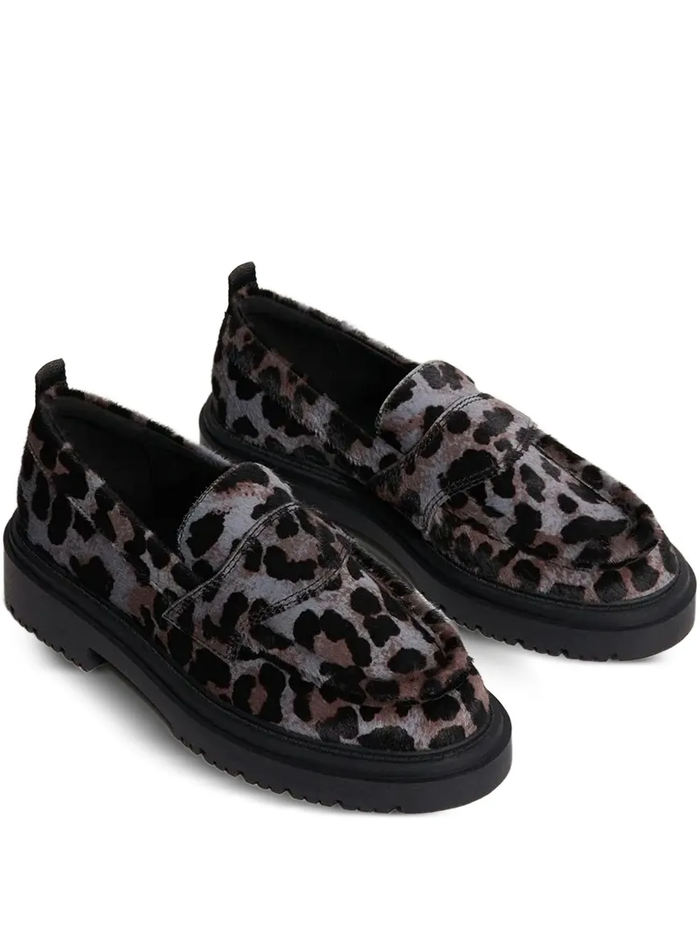 Hoff Leopard-print Loafers In Gray