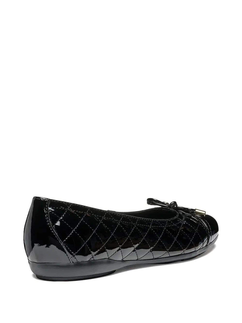 Geox Quilted-effect Bow Ballet Flats In Black