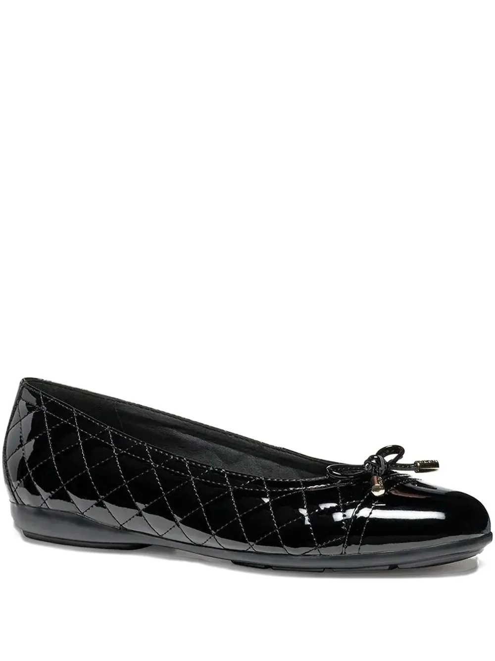 Geox Quilted-effect Bow Ballet Flats In Black