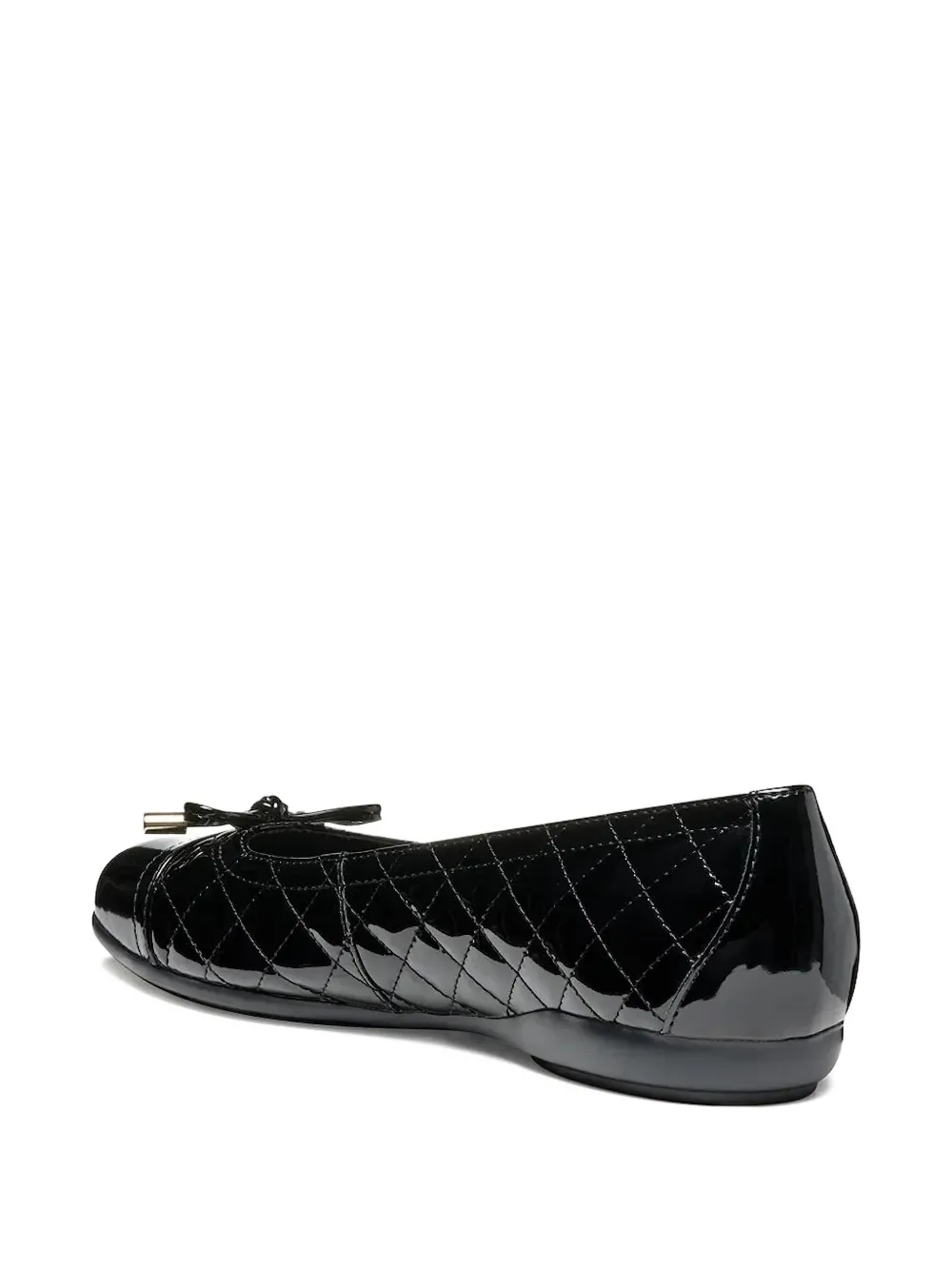Geox Quilted-effect Bow Ballet Flats In Black