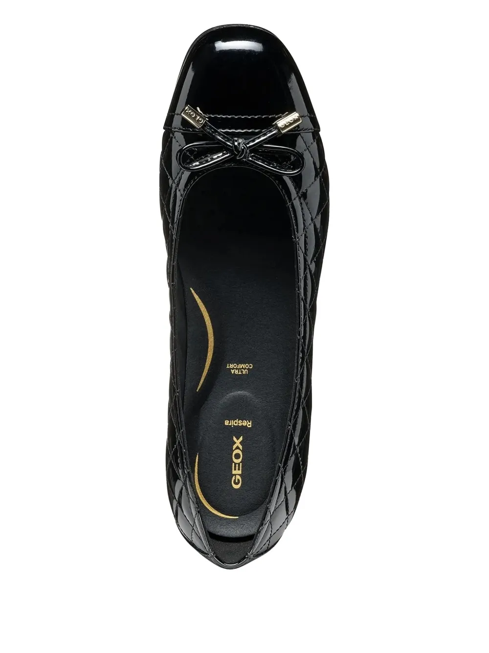 Geox Quilted-effect Bow Ballet Flats In Black