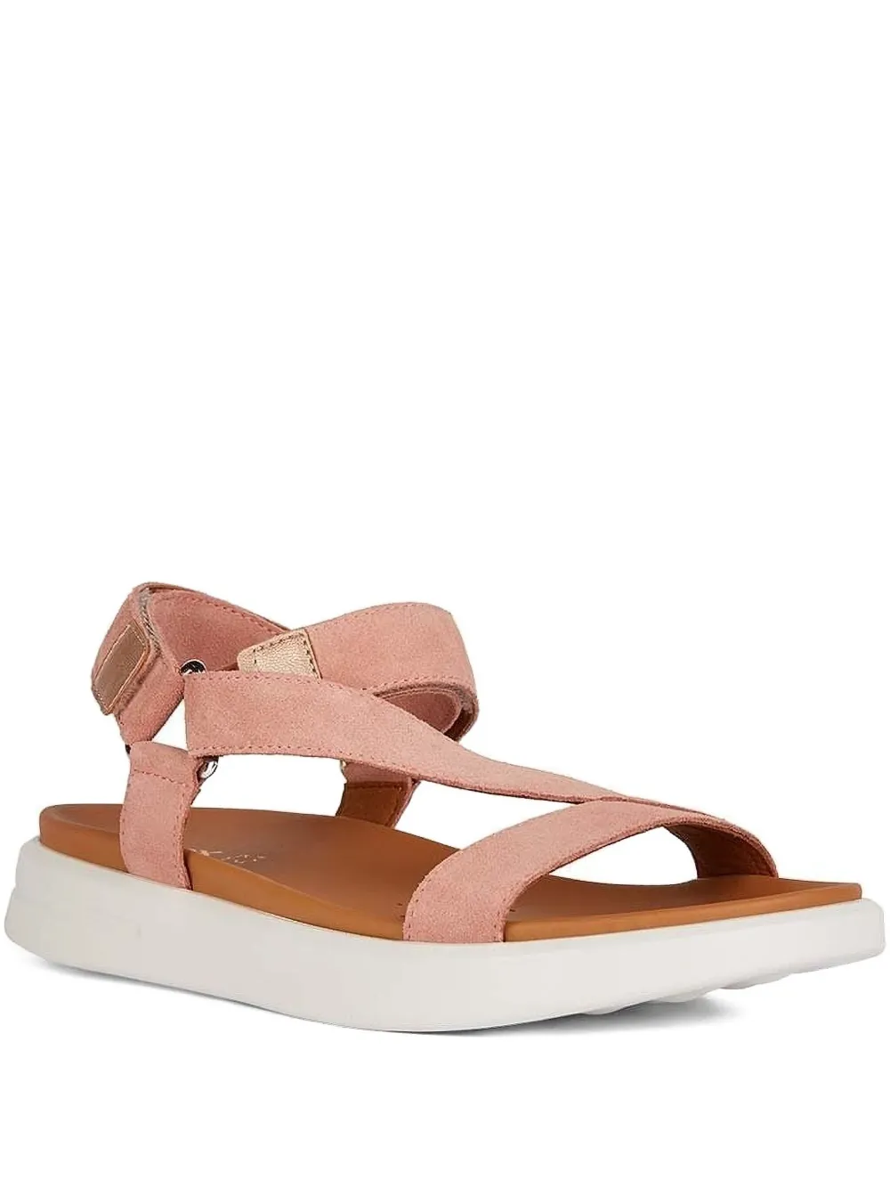 Geox Suede Flat Sandals In Pink