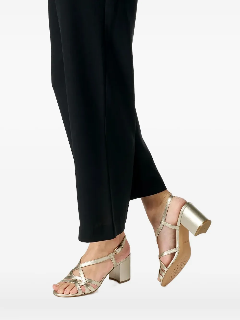Geox 65mm crossover-straps block-heel heeled sandals Gold