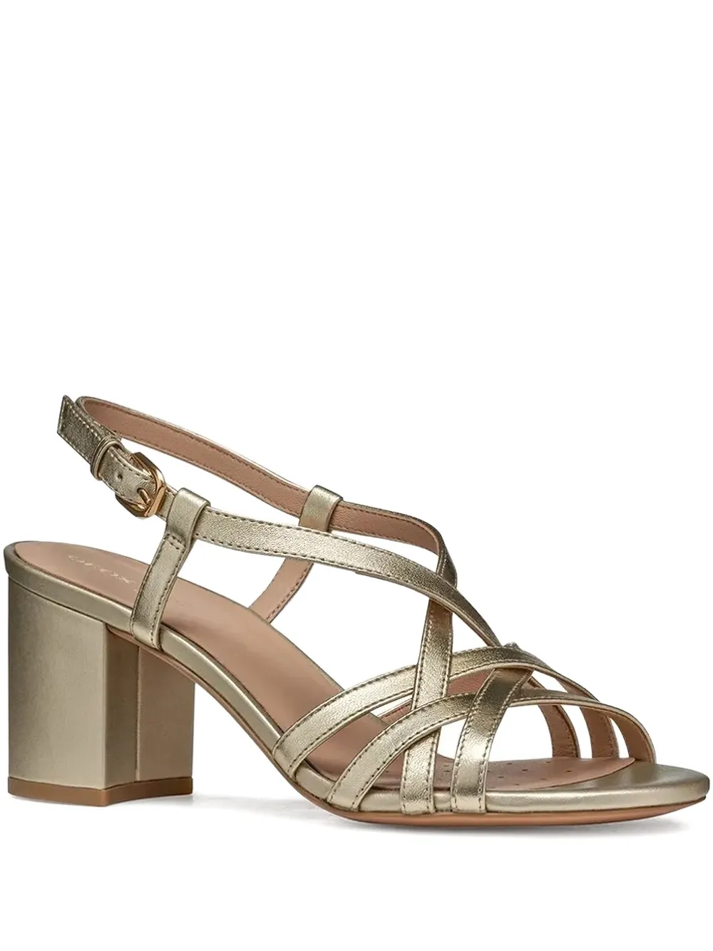 Geox 65mm crossover-straps block-heel heeled sandals Gold
