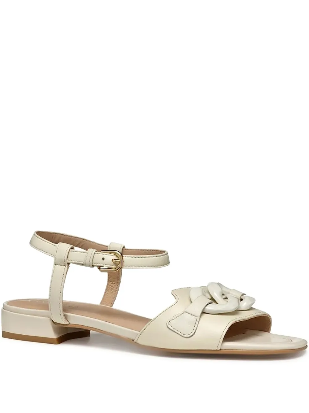 Geox chain-embellished ankle-strap flat sandals White
