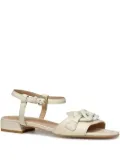 Geox chain-embellished ankle-strap flat sandals - White