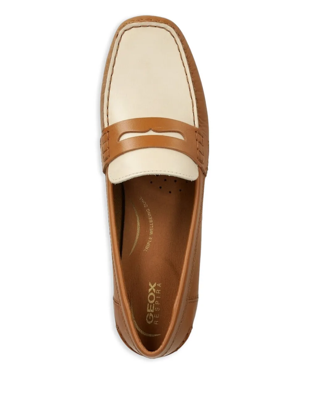 Geox Leather Two-tone Loafers In Brown