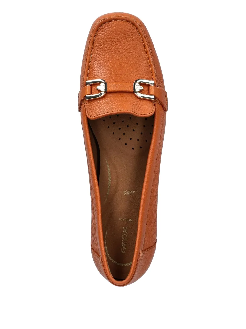 Geox leather buckle loafers Orange