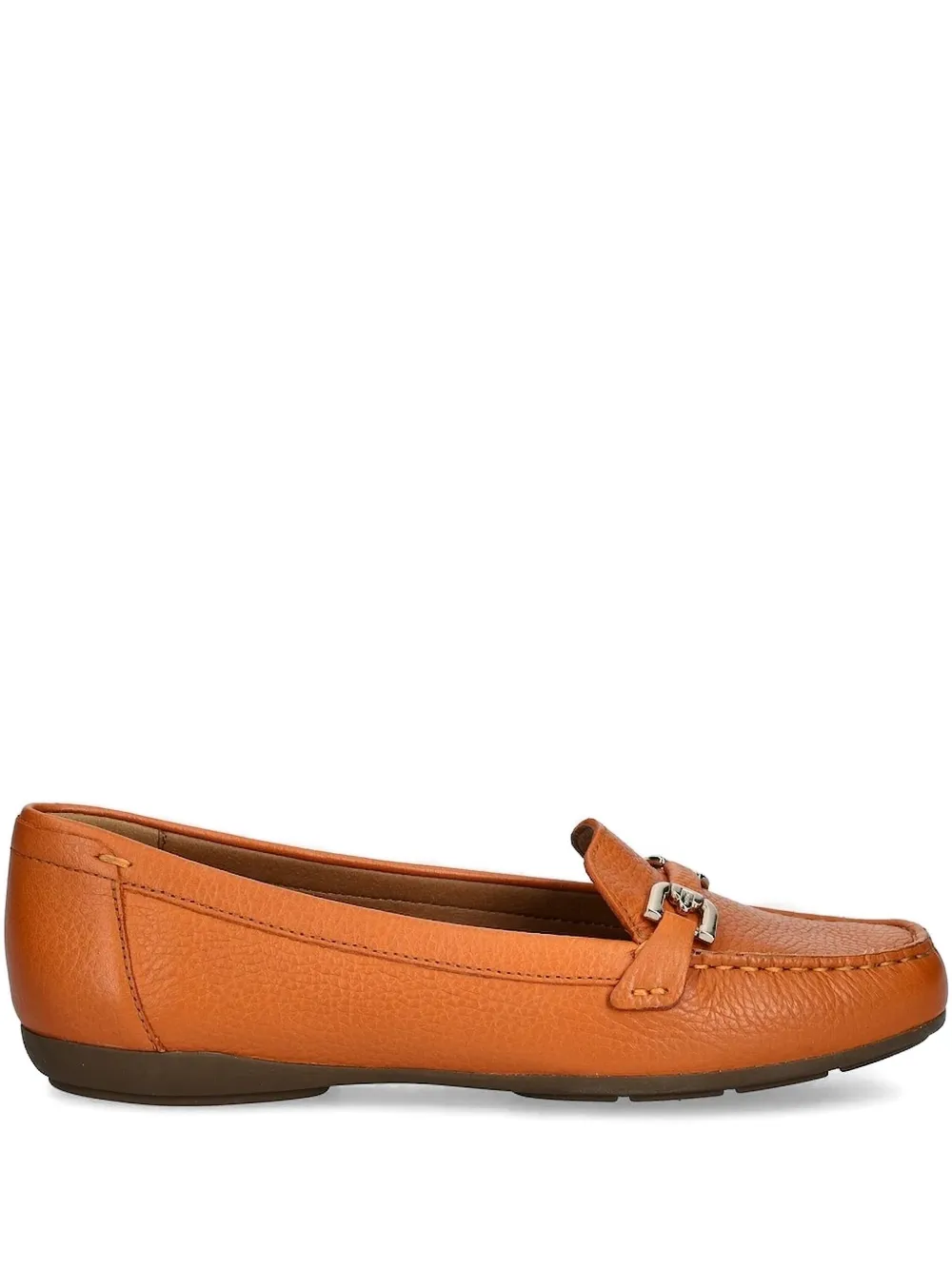 Geox leather buckle loafers Orange