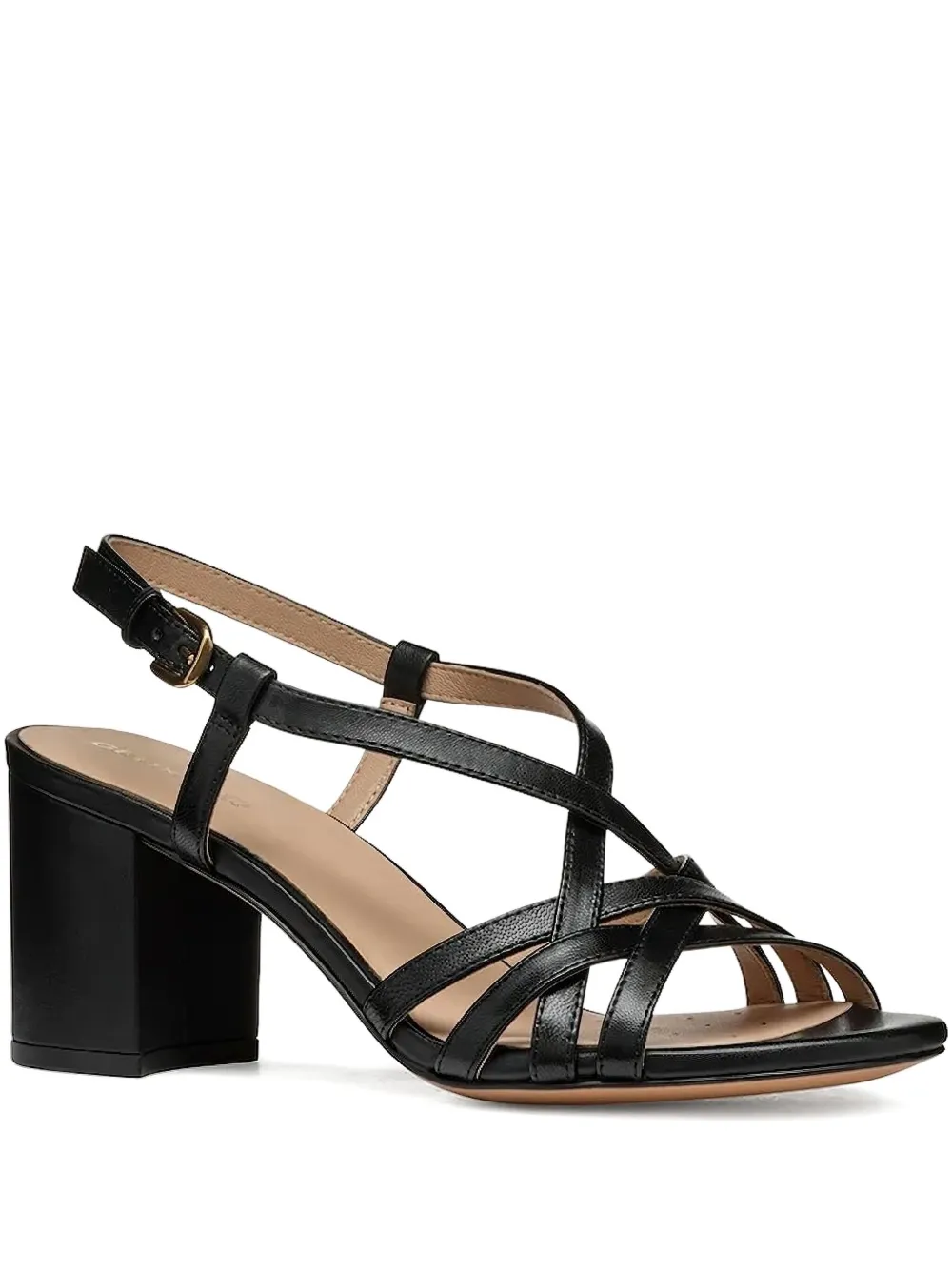 Geox leather heeled sandals Black