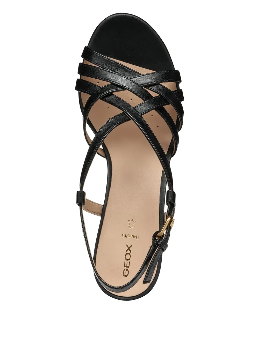 Geox leather heeled sandals Black