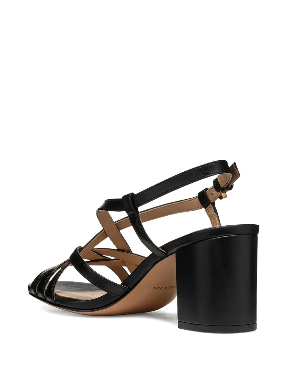 Geox leather heeled sandals Black
