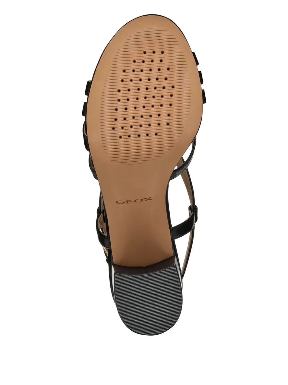 Geox leather heeled sandals Black