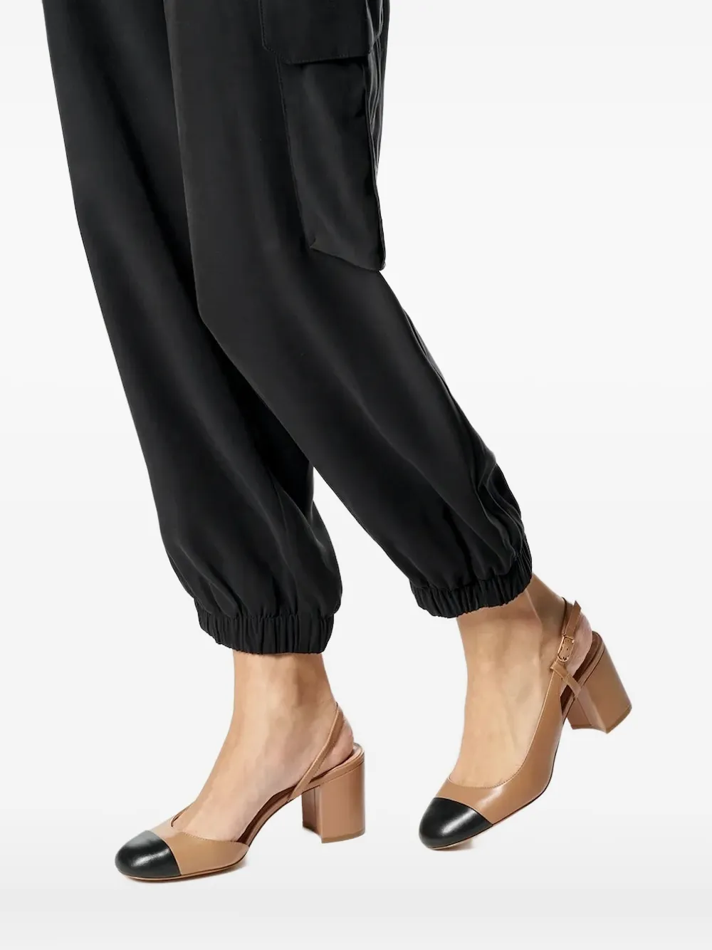 Geox 65mm Slingback Block-heel Pumps In Neutral