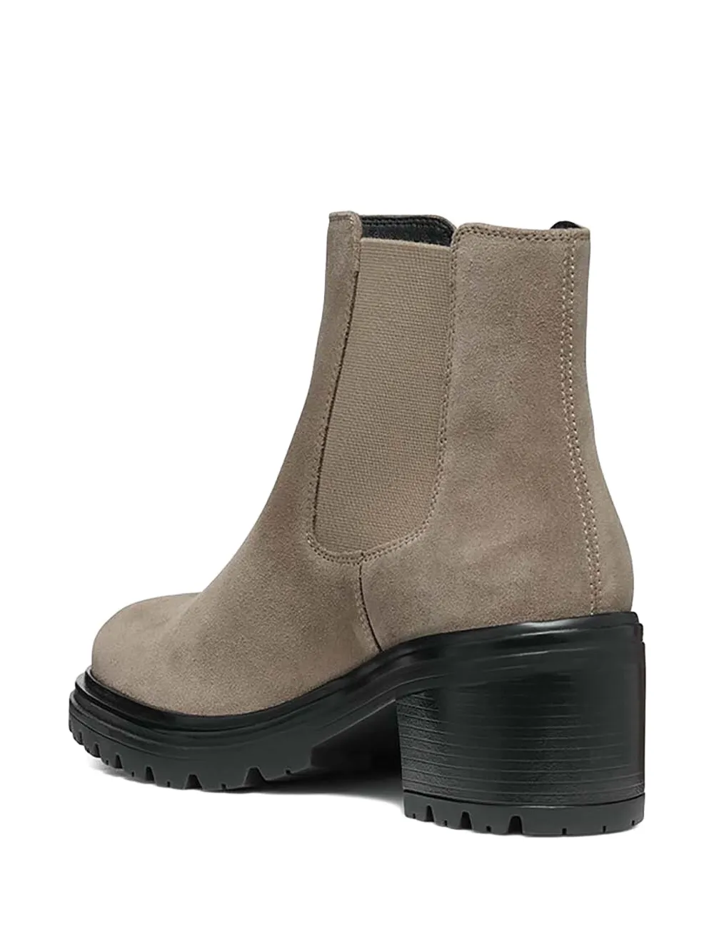 Geox Elastic-panel Block-heel Chelsea Boots In Neutral