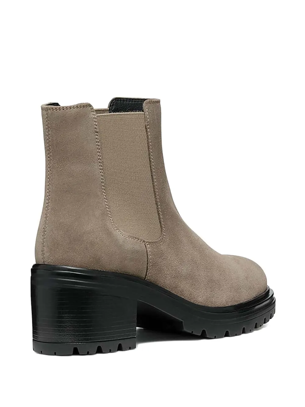 Geox Elastic-panel Block-heel Chelsea Boots In Neutral