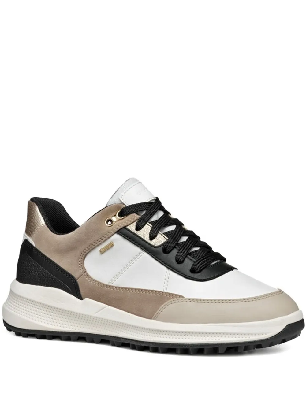 Geox Leather Panelled Sneakers In White
