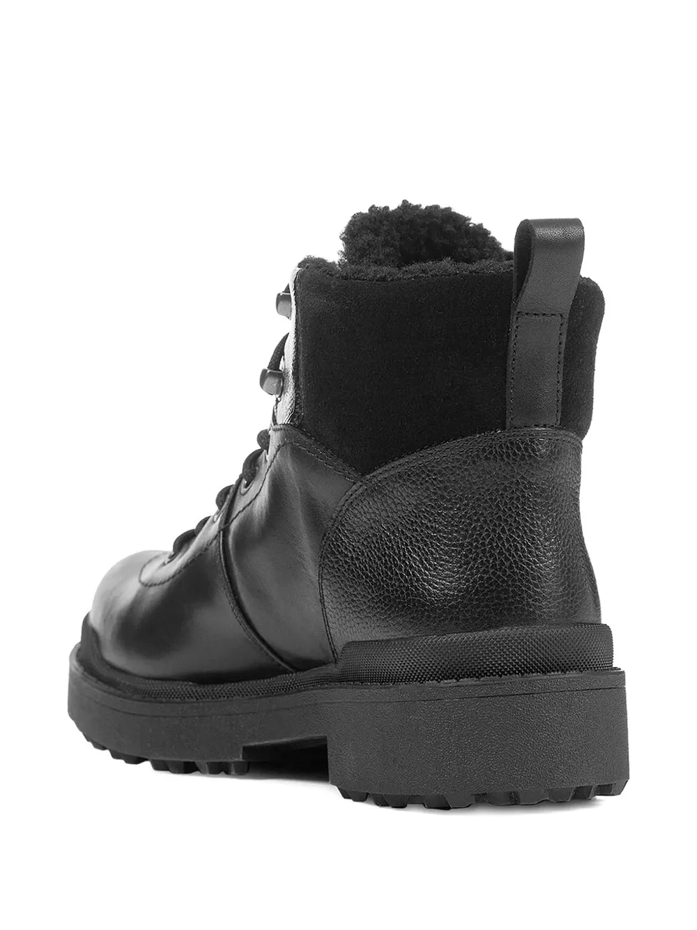 Geox lace-up shearling-lined boots Black