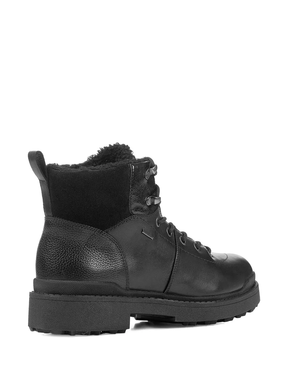 Geox lace-up shearling-lined boots Black