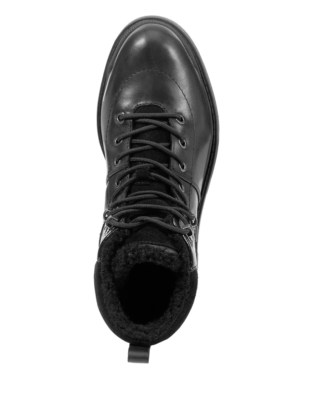Geox lace-up shearling-lined boots Black