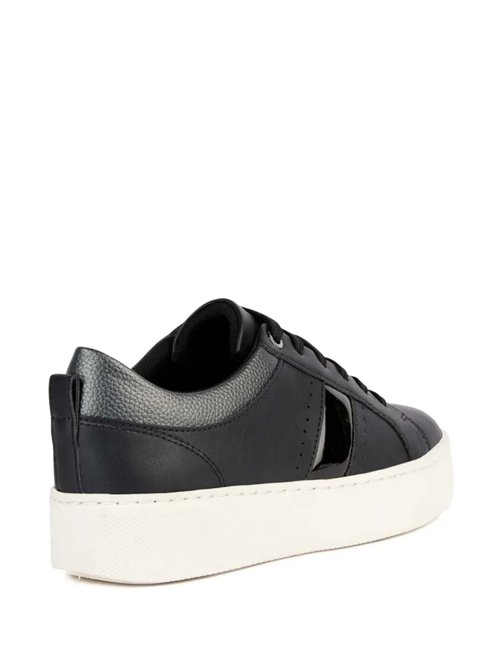 Geox D Skyely A sneakers met leren vlakken Zwart