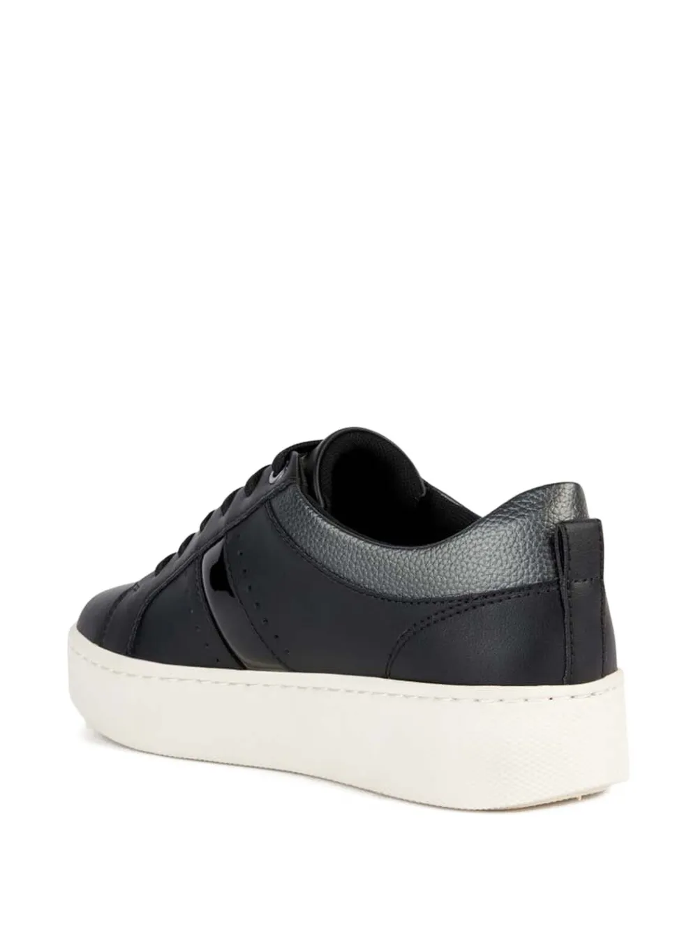 Geox D Skyely A leather-panelled sneakers - Zwart