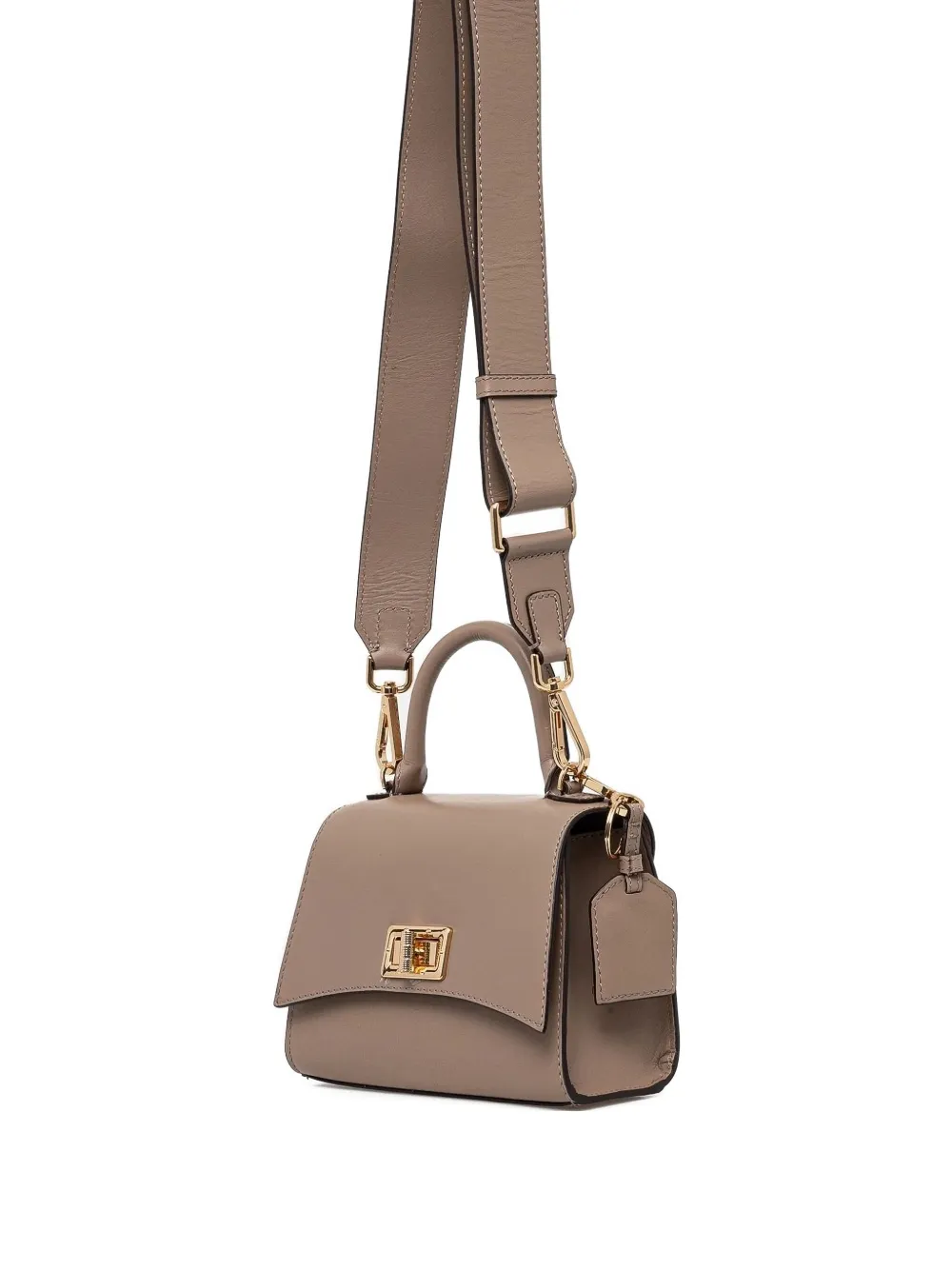 Geox top-handle twist-lock tote bag Beige