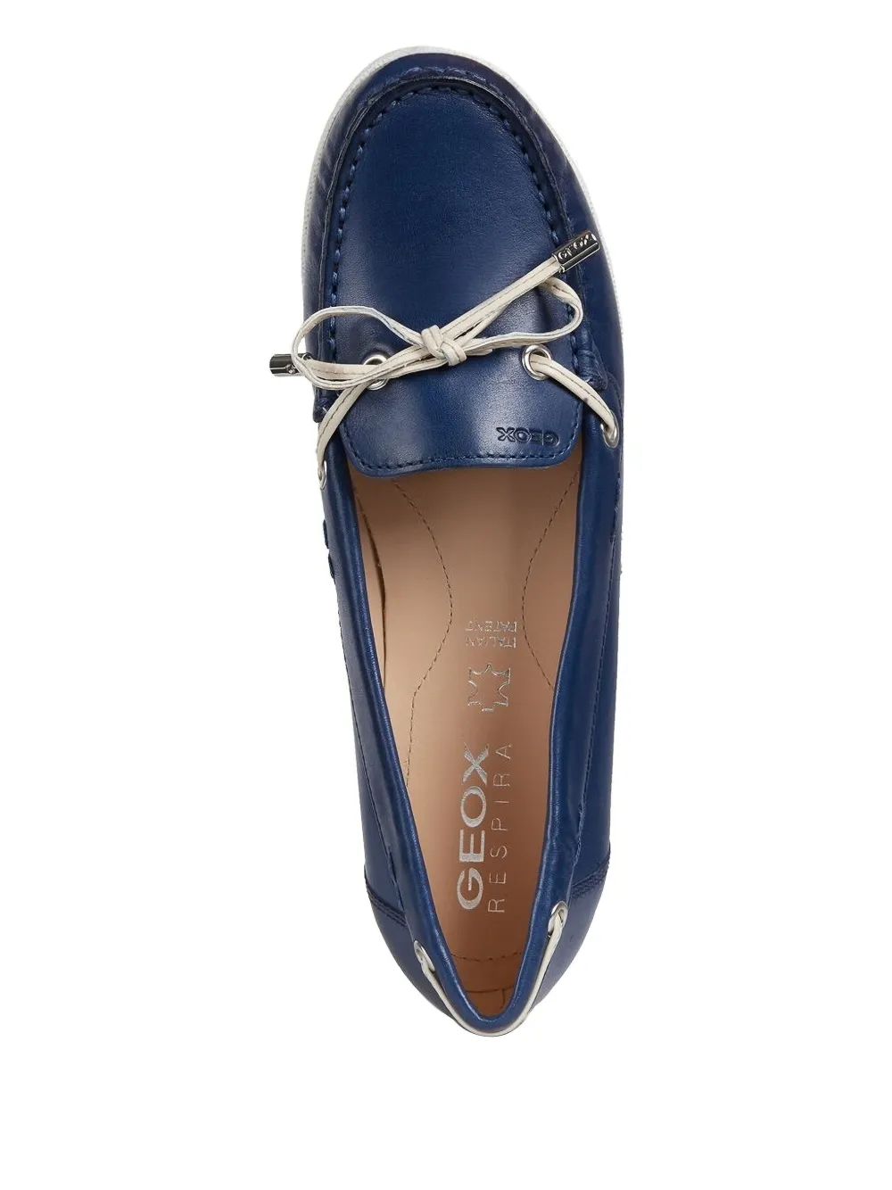 Geox leather lace-up loafers Blue
