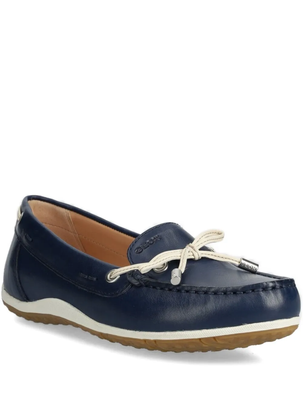 Geox Leather Lace-up Loafers In Blue
