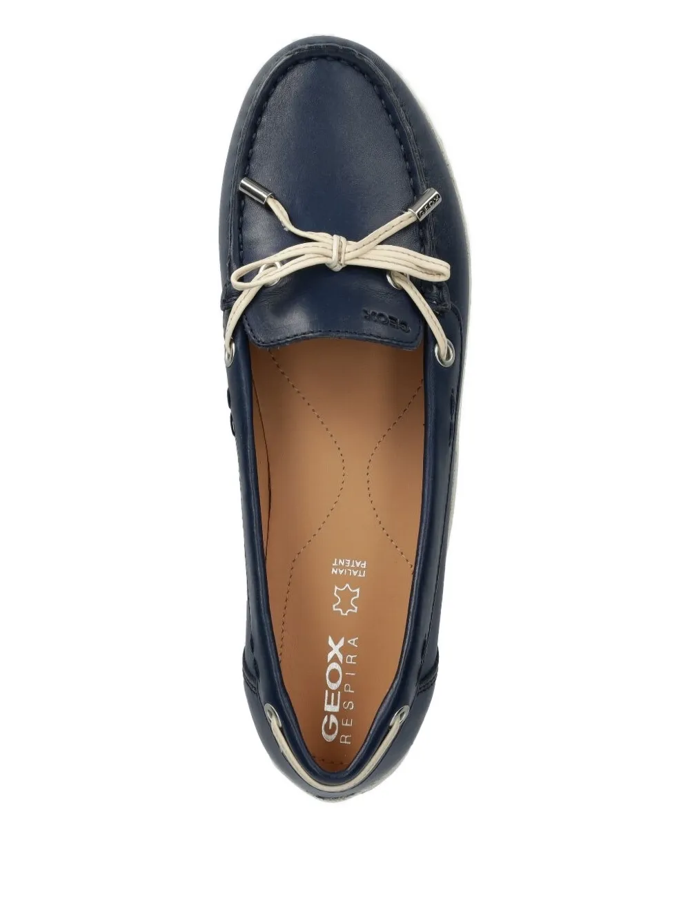 Geox leather lace-up loafers Blue