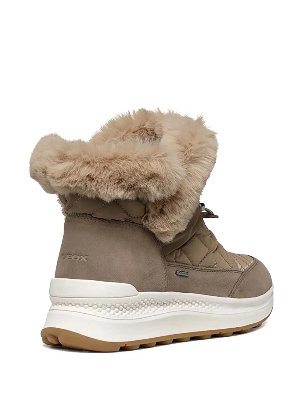 Geox Quilted Faux-fur Boots In Neutral