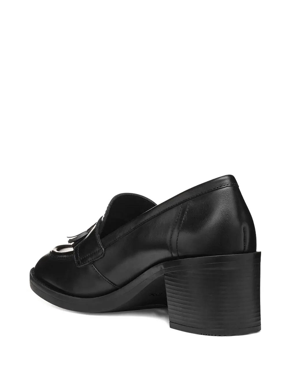 Geox Tassel-detail Block-heel Mules In Black