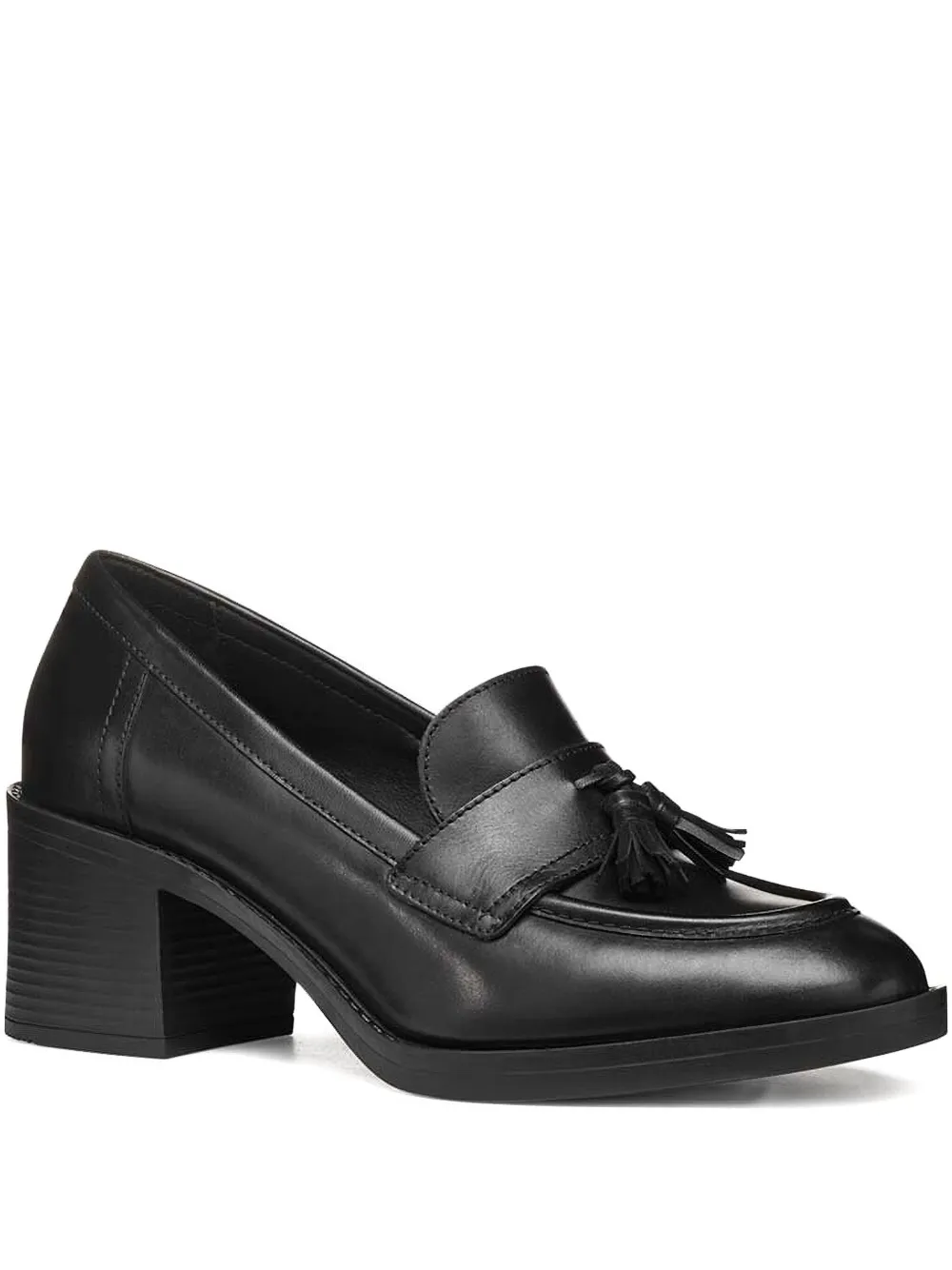 Geox Tassel-detail Block-heel Mules In Black