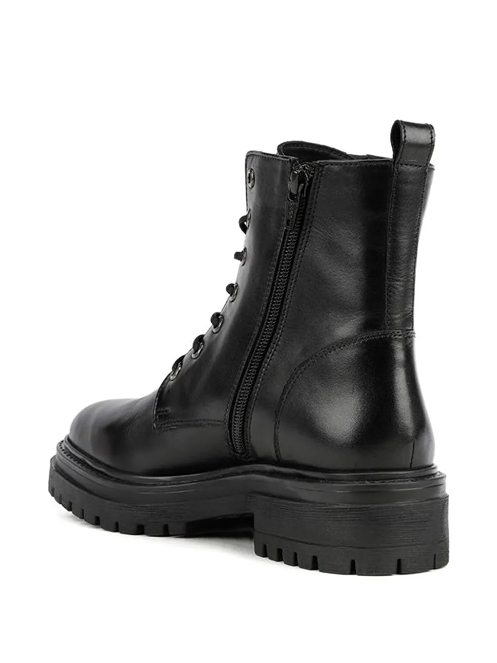 Geox lace-up zip ankle boots Black