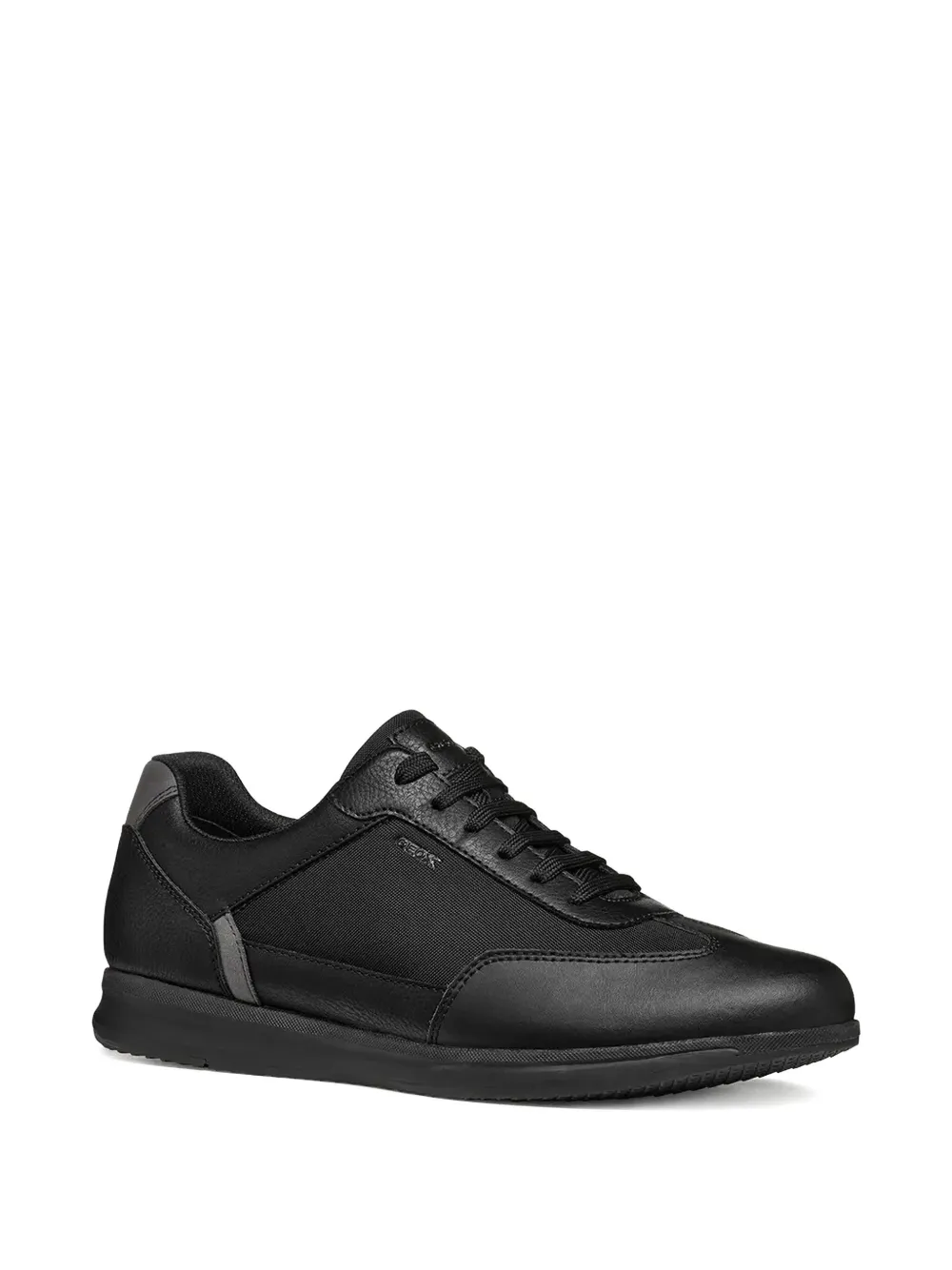 Geox Avery leather-panel lace-up sneakers Zwart