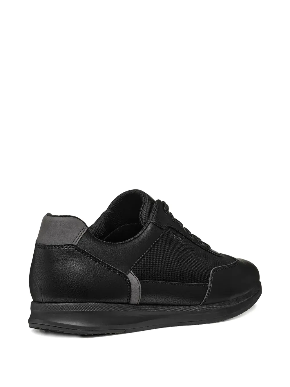 Geox Avery leather-panel lace-up sneakers Zwart