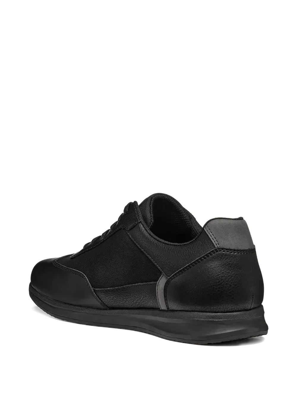 Geox Avery leather-panel lace-up sneakers Zwart