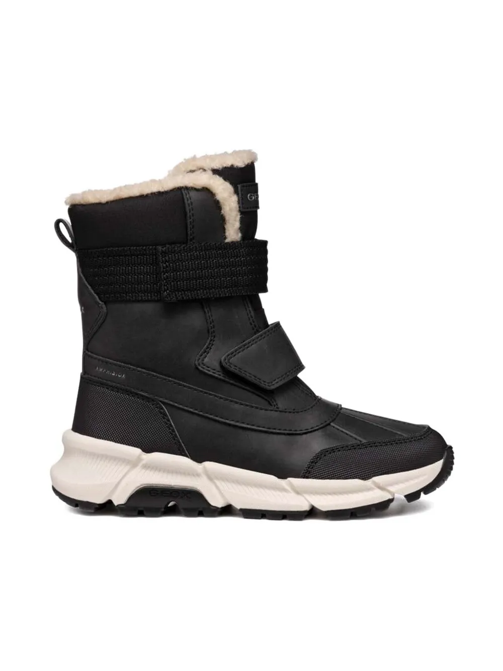 Geox Flexyper Plus Abx strap-fastening fleece-lined boots Black