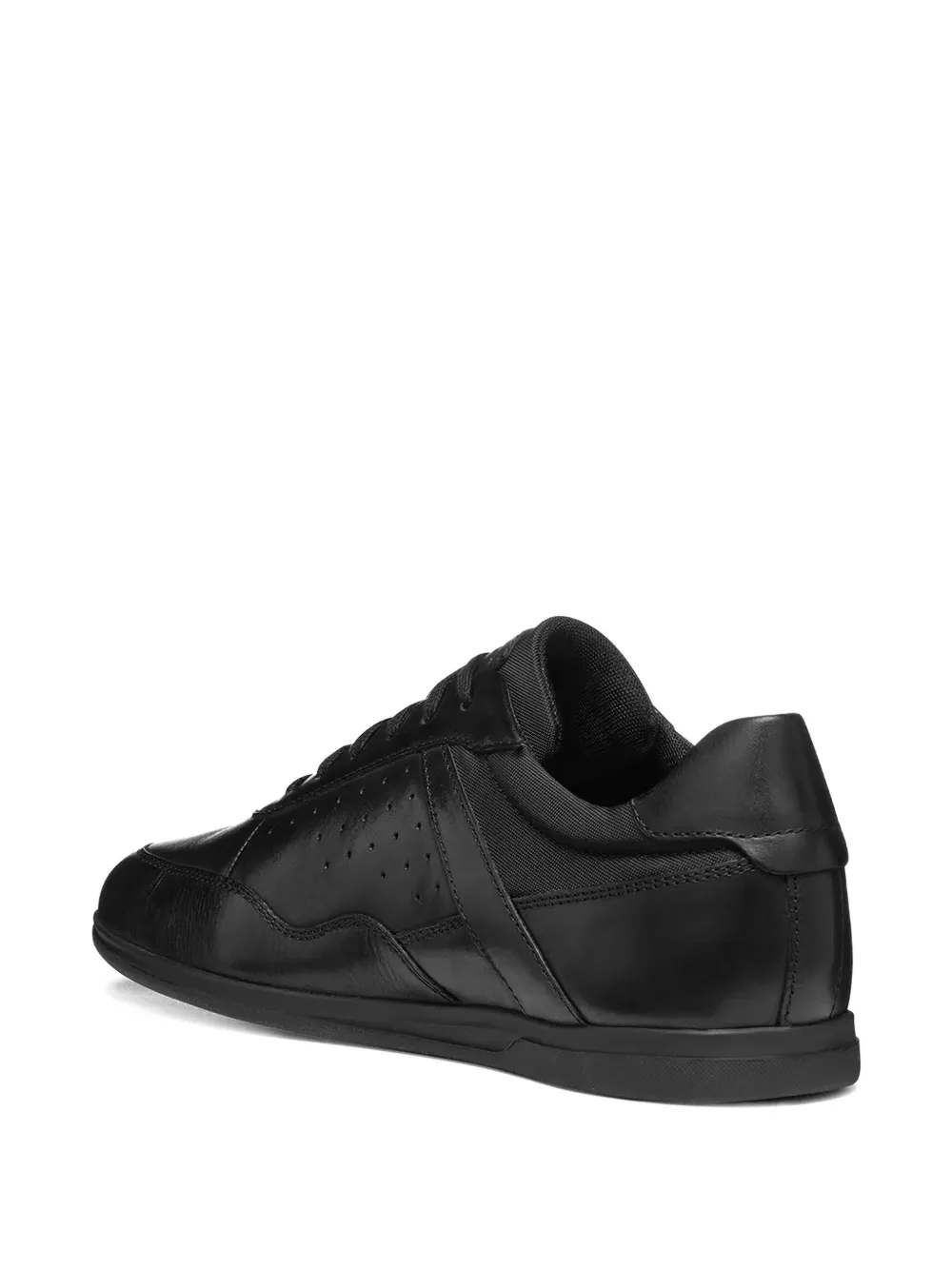 Geox Renan perforated leather lace-up sneakers Black