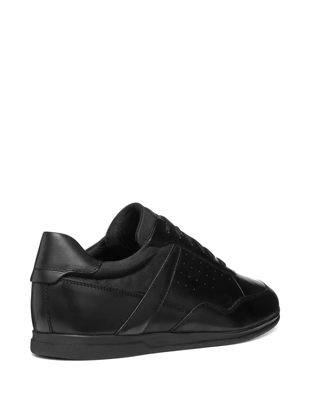 Geox Renan perforated leather lace-up sneakers Black